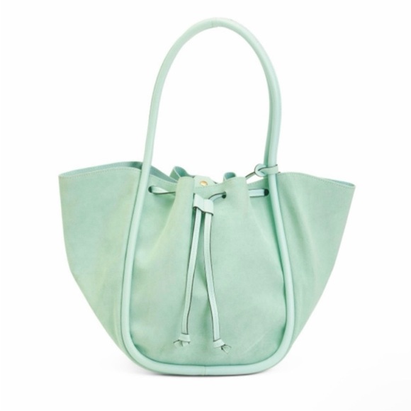 CHEVAL Handbags - Cheval Firenze Seafoam Mint Suede Tote Made In Italy Drawstring Bag w/ Pouch NWT